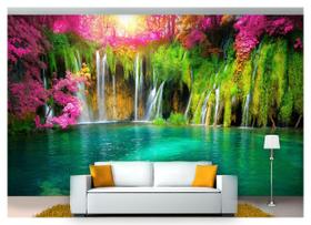 Papel De Parede Cachoeira Natureza Mata 3D Nch198