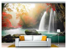 Papel De Parede Cachoeira Natureza Mata 3D Nch206