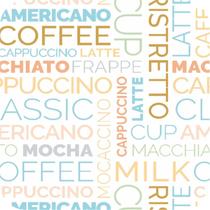 Papel De Parede Café Cafeteria Letras Latte Kit 2 Rolos A416