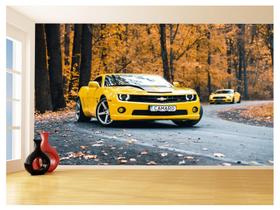 Papel De Parede Carro Camaro Chevrolet Amarelo 3,5M Car64