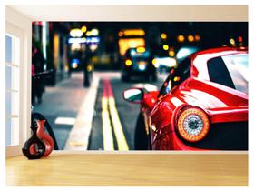 Papel De Parede Carro Ferrari Vermelha Garage 3,5M Car153 Papel De Parede Carro Ferrari Vermelha Garage 3,5M Car153