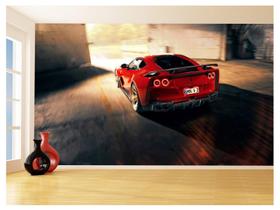 Papel De Parede Carro Ferrari Vermelha Garage 3,5M Car160 Papel De Parede Carro Ferrari Vermelha Garage 3,5M Car160