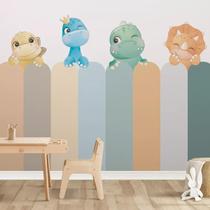 Papel De Parede Cerca Cerquinha Dinossauro Aquarela Baby M²