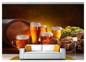 Papel De Parede Cerveja Bebida Barril Lupulo 3D Al83