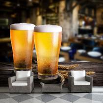 Papel de Parede Cerveja Bebida Cervejeiro Bar Sala Adesivo - 317pcm
