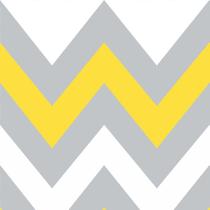 Papel De Parede Chevron Branco, Cinza E Amarelo - 3,00x0,50m Papel De Parede Chevron Branco, Cinza E Amarelo - 3,00x0,50m