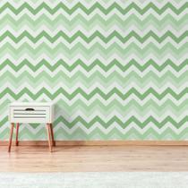 Papel de Parede Chevron Tons de Verde 57x270cm Papel de Parede Chevron Tons de Verde 57x270cm