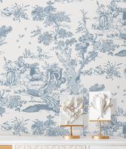Papel de parede CiCiwind azul e branco autoadesivo 41 x 200 cm Papel de parede CiCiwind azul e branco autoadesivo 41 x 200 cm