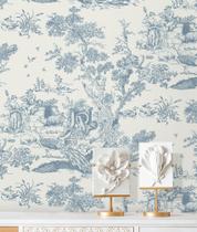Papel de parede CiciWind Toile vintage branco e azul 40cm x 5m