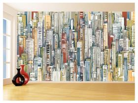 Papel De Parede Cidade Arte Prédios Coloridos 3,5M Ncd373 Papel De Parede Cidade Arte Prédios Coloridos 3,5M Ncd373