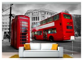 Papel De Parede Cidade Londres Cabine Ônibus Ncd137
