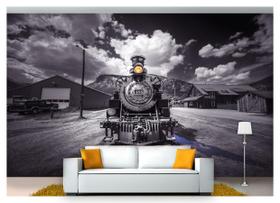 Papel De Parede Cidade Trem Antigo Locomotiva Ncd241 Papel De Parede Cidade Trem Antigo Locomotiva Ncd241