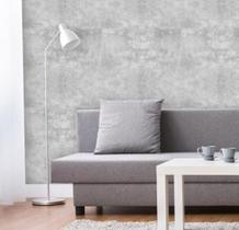 Papel de Parede Cimento Queimado Cinza Claro Adesivo Vinílico Efeito Industrial Concreto Rústico 2mt