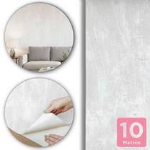 Papel De Parede Cimento Queimado Claro 10m x 45cm Autocolante Lavável Ideal Para Sala e Quarto