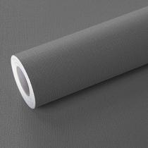 Papel de Parede Cinza Escuro Linho 500x60cm Texturizado Lavavel