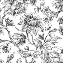Papel de parede Cohoo Home em preto e branco Floral Peel and Stick