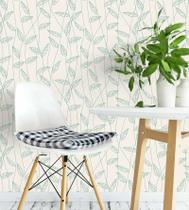 Papel De parede Com Fundo Bege E Desenho Verde