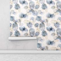 Papel De Parede Contemporâneo Trigos e Flores 1 Metro Autocolante Para Quartos e Salas