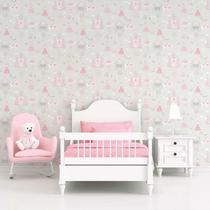 Papel de Parede Conto de Fadas G78370 Cinza e Rosa Papel de Parede Conto de Fadas G78370 Cinza e Rosa