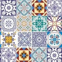 Papel De Parede Cozinha Azulejo Hidráulico Lavável Rolo 3m