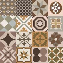 Papel De Parede Cozinha Azulejo Português Marrom Lavável 1m