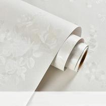 Papel De Parede Cozinha Banheiro Quarto Floral Branco Texturizado