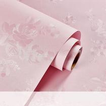Papel De Parede Cozinha Banheiro Quarto Floral Rosa Texturizado