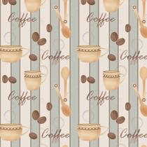 Papel De Parede Cozinha Coffe ListradoAdesivo Decorativo 3M