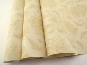 Papel de Parede - Creme com Detalhes em Bege - Rolo com 10m x 53cm - LMS-PPD-W2013-4