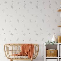 Papel de Parede Decoração Folhas e Ramos 57x270cm Papel de Parede Decoração Folhas e Ramos 57x270cm