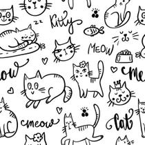Papel De Parede Decorativo Baby Desenhos De Gatinhos - 3,30m