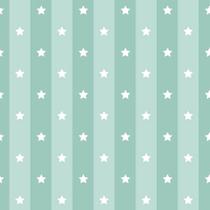 Papel de Parede Decorativo Baby Listrado em Tons de Verdes com Estrelas Brancas 1,5m