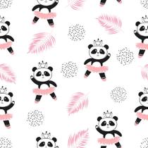 Papel de Parede Decorativo Baby Para Meninas Pandinhas Dançarinas 1,5m