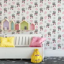 Papel de Parede Decorativo Baby Para Meninas Pandinhas Dançarinas 3,3m Papel de Parede Decorativo Baby Para Meninas Pandinhas Dançarinas 3,3m