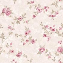 Papel de Parede Decorativo Floral Vinho com Fundo Rosa 3m Papel de Parede Decorativo Floral Vinho com Fundo Rosa 3m