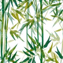 Papel de Parede Decorativo Folhagem Bambus Tons Verdes 1,5m