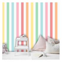 Papel de Parede Decorativo Infantil Listras Colours - 3M de Altura x 0,60M de Largura