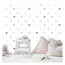 Papel de Parede Decorativo Infantil Triângulos - Adesivo Autocolante 3M