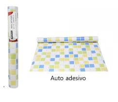 Papel de Parede Decorativo Quadrados Coloridos Auto adesivo 45cmX10m