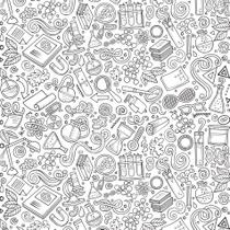 Papel de Parede Desenho para Colorir Science 2,70x0,57m