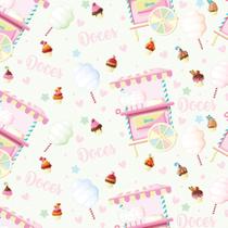 Papel de Parede Doces Cup Cake para Quarto de Menina 57x270c Papel de Parede Doces Cup Cake para Quarto de Menina 57x270c