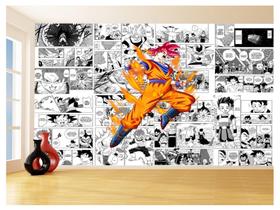 Papel De Parede Dragon Ball Goku Página Manga 3,5M Dbz683