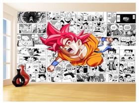 Papel De Parede Dragon Ball Goku Página Manga 3,5M Dbz685