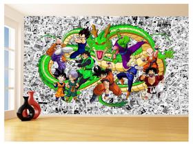 Papel De Parede Dragon Ball Goku Vegeta Anime 3,5M Dbz111