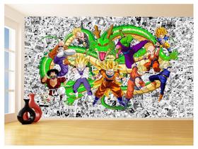 Papel De Parede Dragon Ball Goku Vegeta Anime 3,5M Dbz122