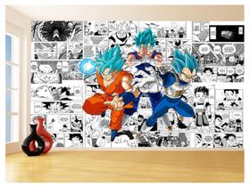 Papel De Parede Dragon Ball Goku Vegeta Anime 3,5M Dbz175
