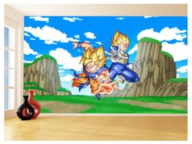 Papel De Parede Dragon Ball Goku Vegeta Anime 3,5M Dbz498