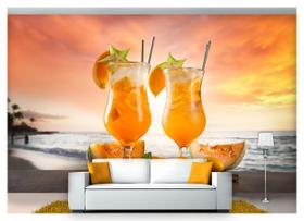 Papel De Parede Drinks Bebidas Praia Verão 3D Al100