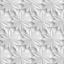 Papel De Parede Efeito Gesso 3D Geométrico Flor 8 15M