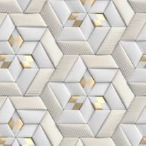 Papel de Parede Efeito Gesso 3D Gold Cinza Geometrico 12m Papel de Parede Efeito Gesso 3D Gold Cinza Geometrico 12m